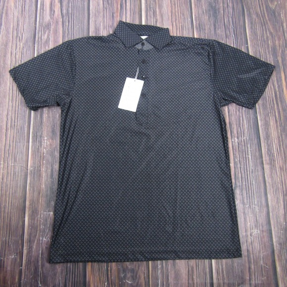 Collars & Co. Other - Collars & Co. Polo Shirt Mens Small Black Polka Dot Featherweight Dress Collar